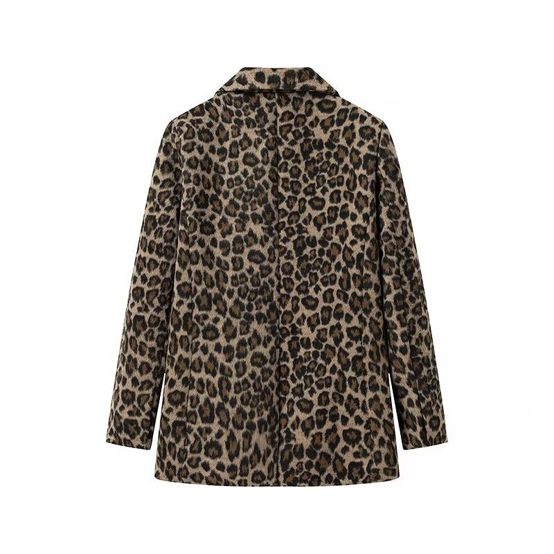Damen elegante Leopardenblazerjacke Drune
