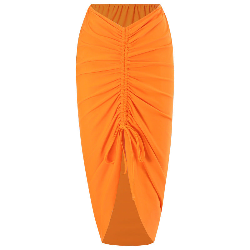 Damen Einteiler Badeanzug mit asymmetrischem Schnitt und modischem Wickelrock Drune