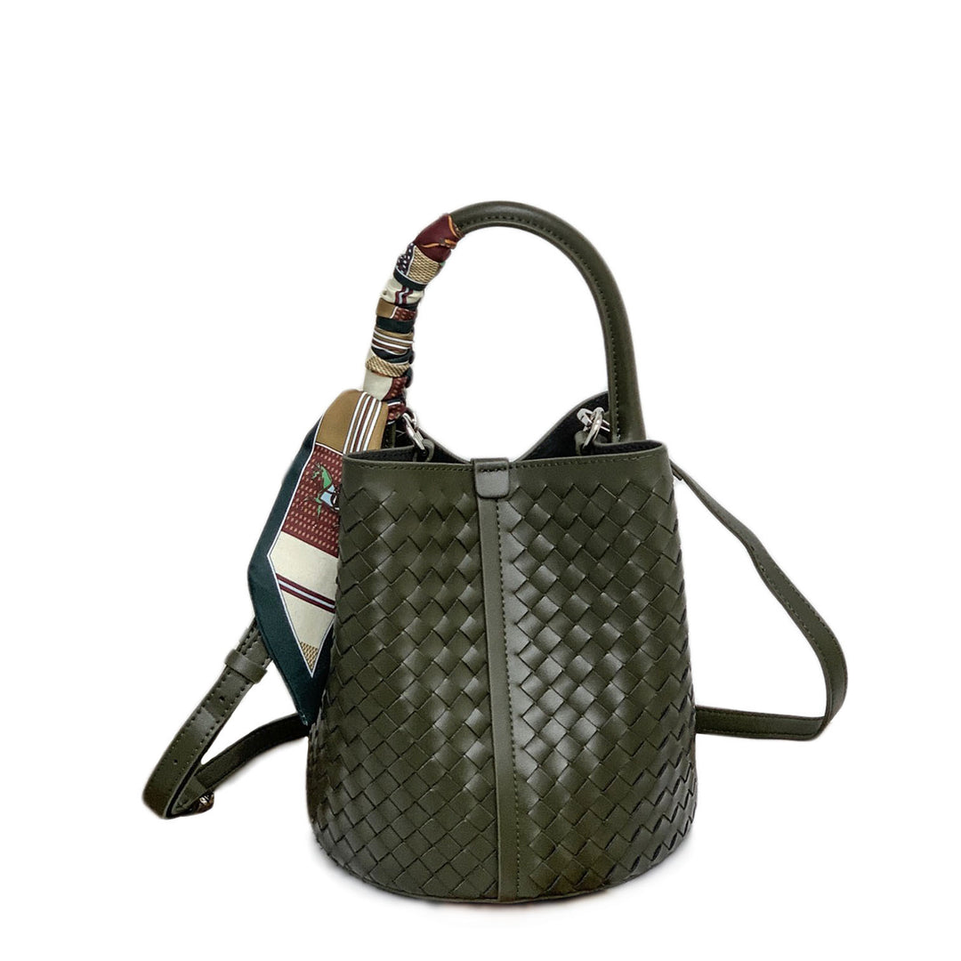 Frau Handgefertigte Geflochtene Bucket Bag Drune