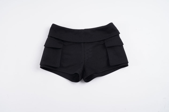 Damen Modische Shorts mit praktischen Taschen und hohem Bund Drune