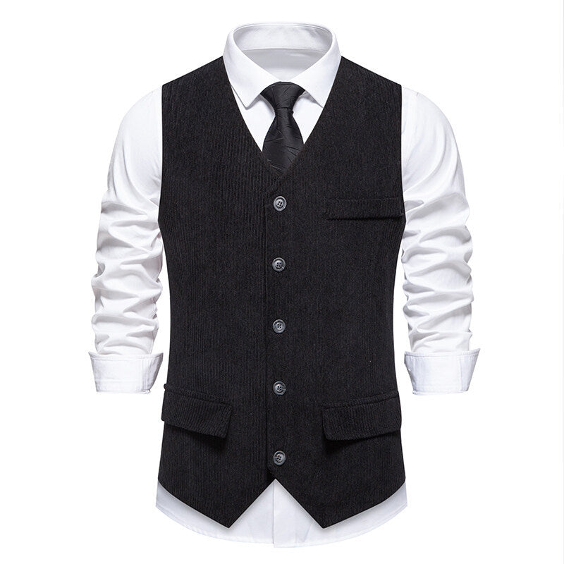 Herren elegante Anzugweste mit feinen strukturierten Details Drune