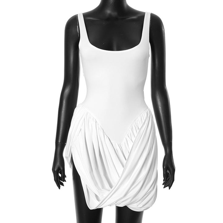 Damen stilvolles Badeanzug-Set mit drapiertem Rock Drune