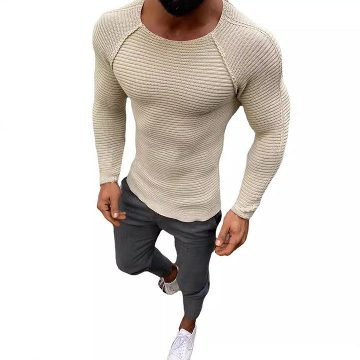 Herren Langarm Strickshirt mit eleganter Struktur Drune