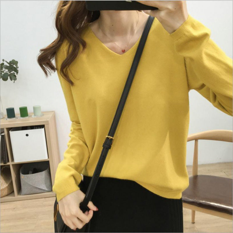 Damen V-Ausschnitt Pullover mit lässigem Schnitt und weichen Materialien Drune