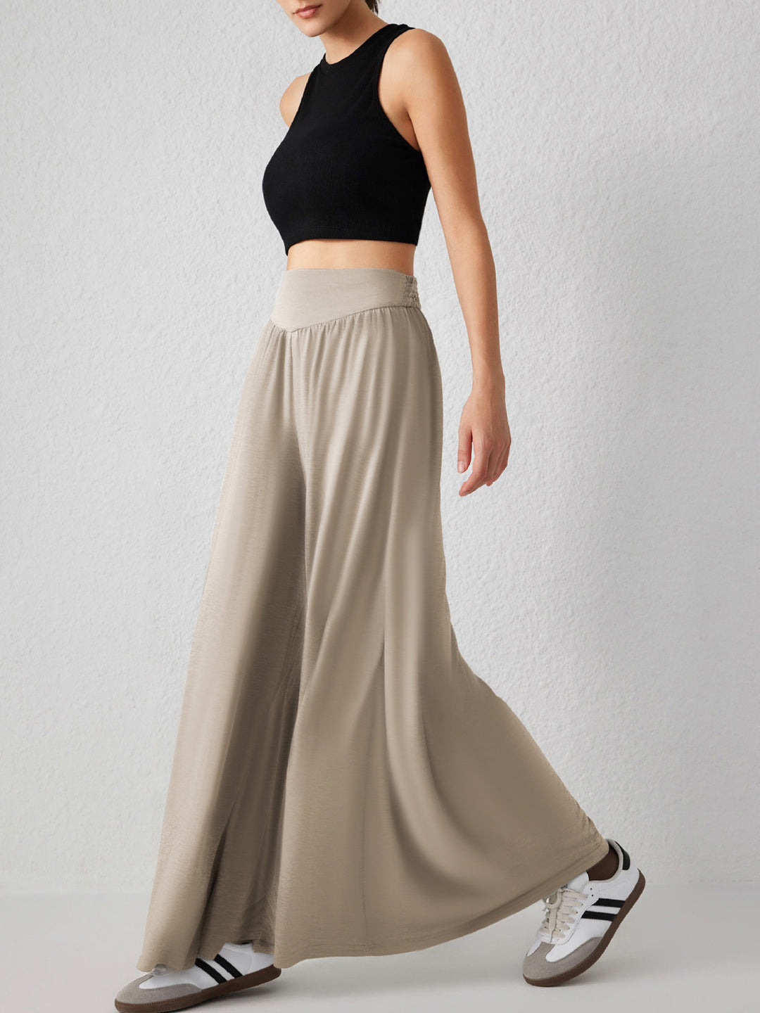 Damen weite Jersey-Hose mit hohem Bund Drune