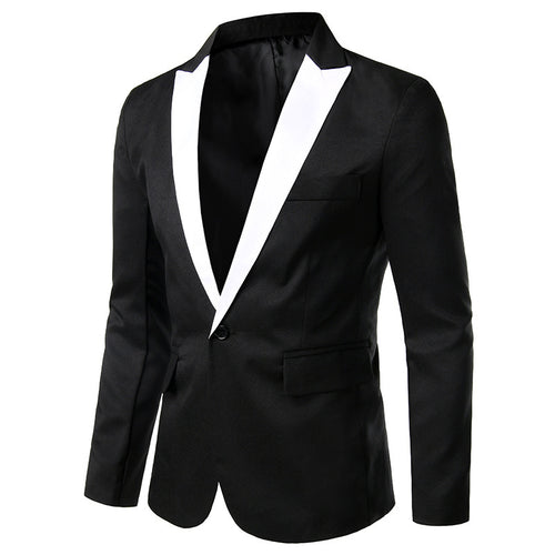 Herren eleganter Smoking-Blazer mit satinierter Kragenpartie Drune