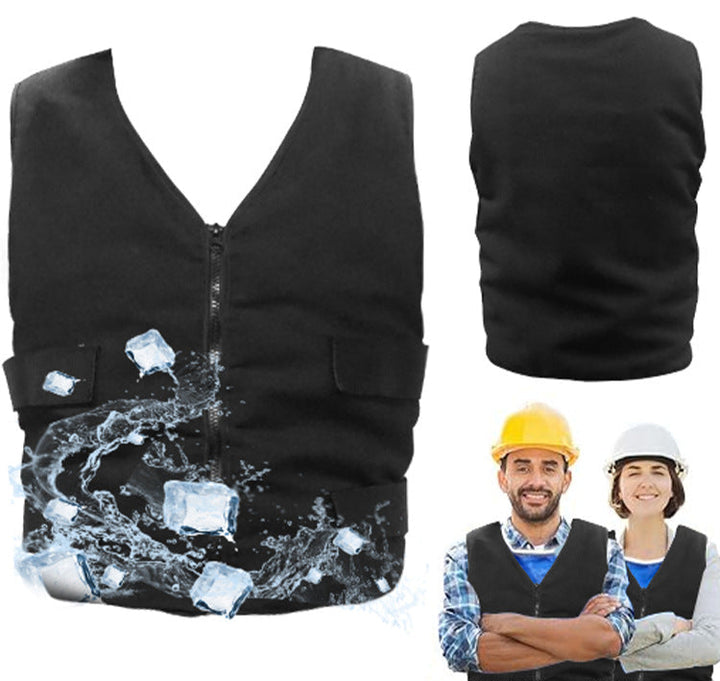 Unisex nan Industrielle Kühlweste mit Gelpack‑Fächern, Reißverschluss und robuster Arbeitsausführung Drune