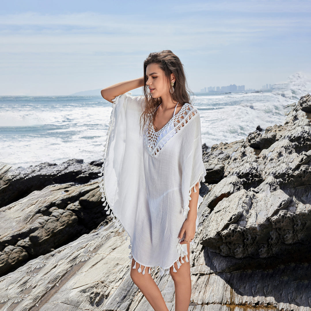 Damen luftiger und eleganter Häkel-Strandüberwurf Drune