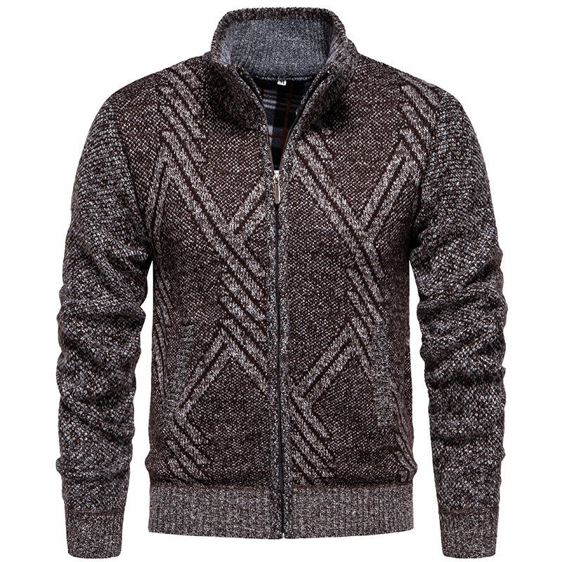 Herren Strickjacke mit strukturiertem Zopfmuster und praktischen Taschen Drune