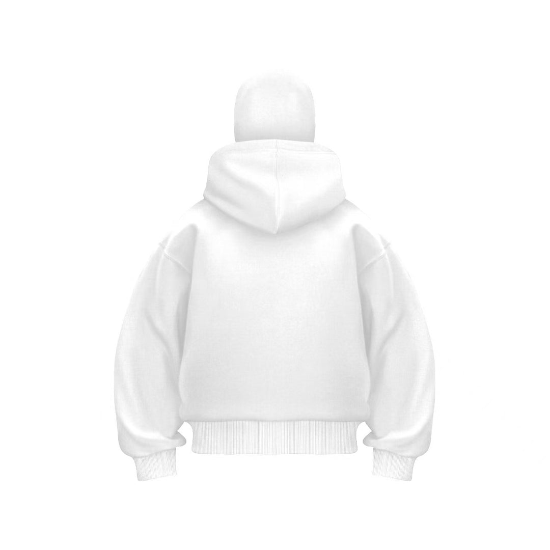 Damen oversize Kapuzenpullover mit integriertem Gesichtsschutz Drune