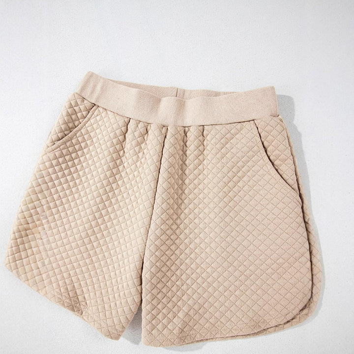 Damen Casual Lounge-Set mit strukturiertem Sweatshirt und Shorts Drune