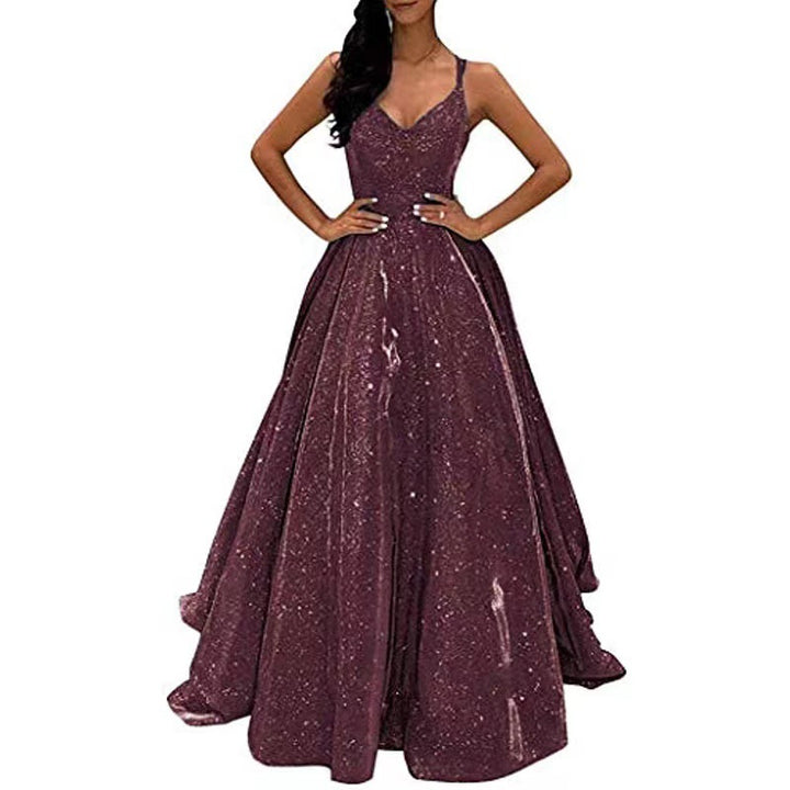 Damen Abendkleid mit schimmernden Akzenten und voluminösem Rock Drune