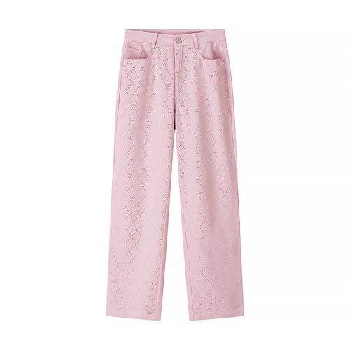 Damen Hochtaillierte Karottenhose mit strukturiertem Muster Drune