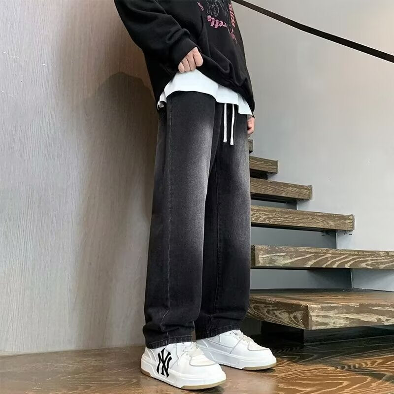 Herren lässige Weite Denim-Hose mit modernem Schnitt Drune