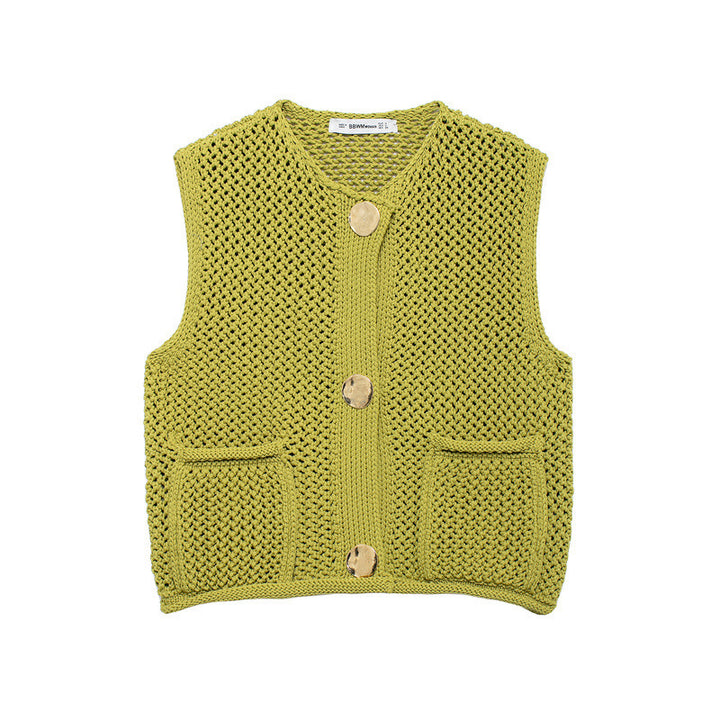 Damen Strickweste mit Knopfdetails und praktischen Taschen Drune