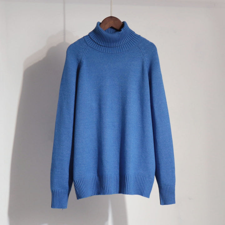 Damen Unifarbenes Rollkragenpullover aus hochwertiger Wolle Drune