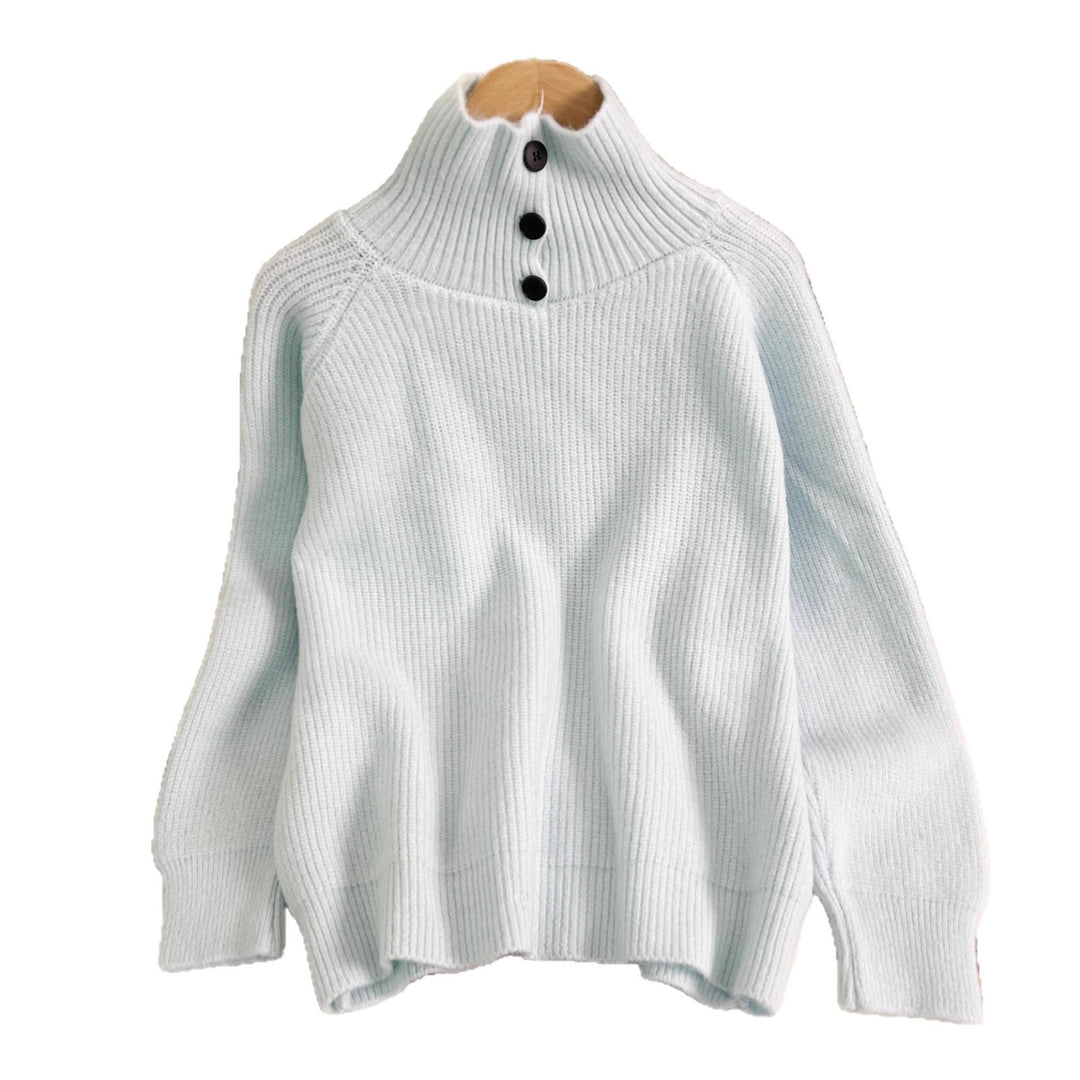 Damen warmer Rollkragenpullover aus weichem Strickmaterial Drune