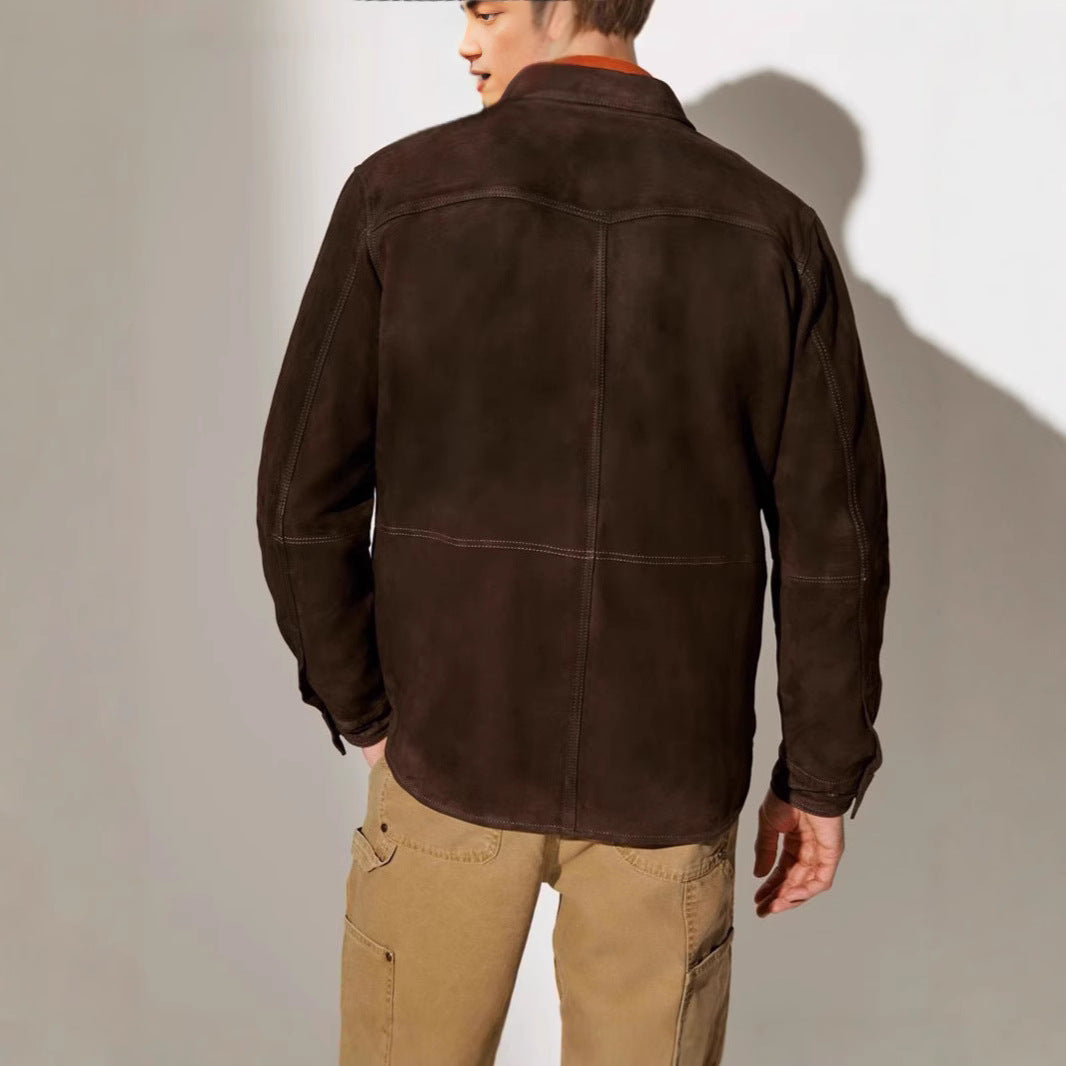 Herren Wildlederjacke im modernen Schnitt mit praktischen Taschen Drune