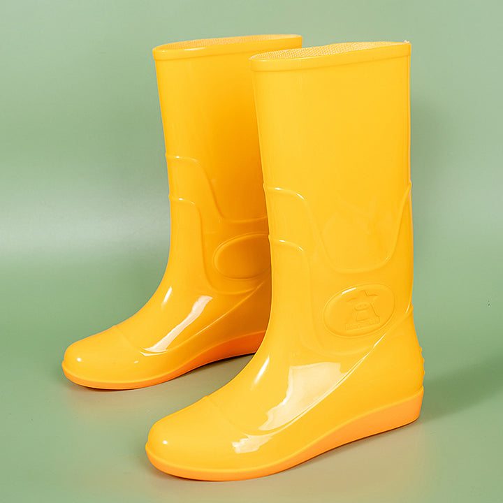 Damen wasserdichte Gummistiefel mit rutschfester Profilsohle und warmem Innenfutter Drune