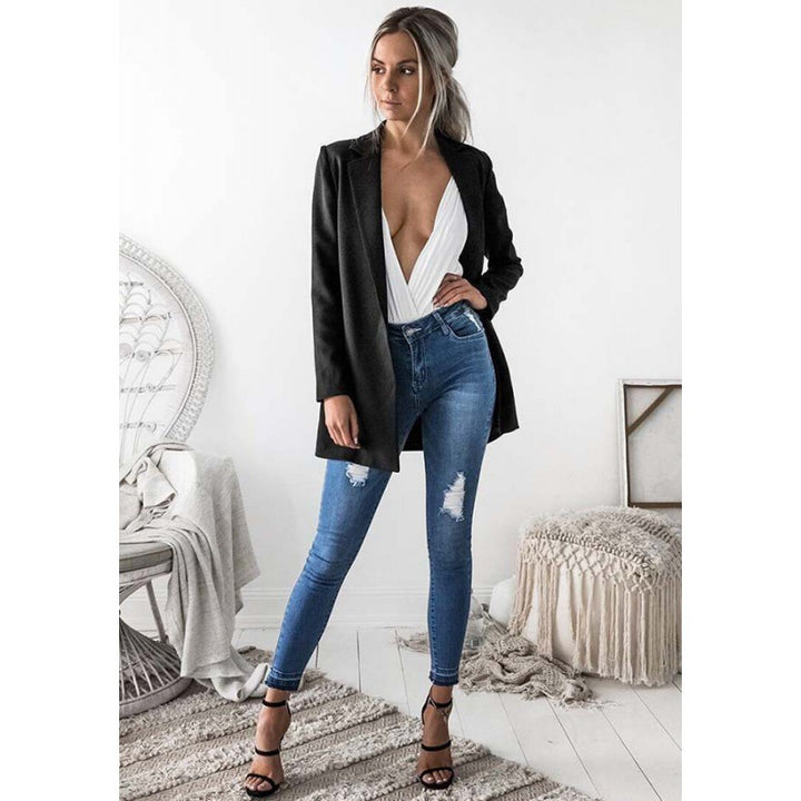 Damen Blazer mit élégantem Schnitt und langem Revers Drune