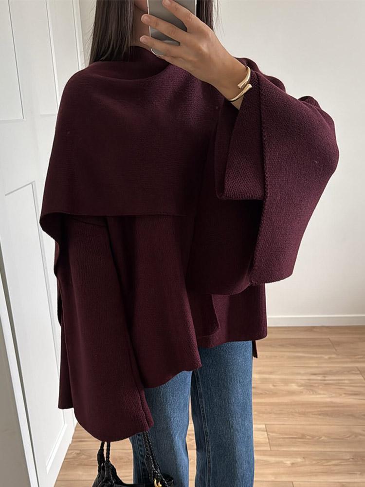Damen Oversized Strickjacke mit elegantem Schnitt und voluminösen Ärmeln Drune