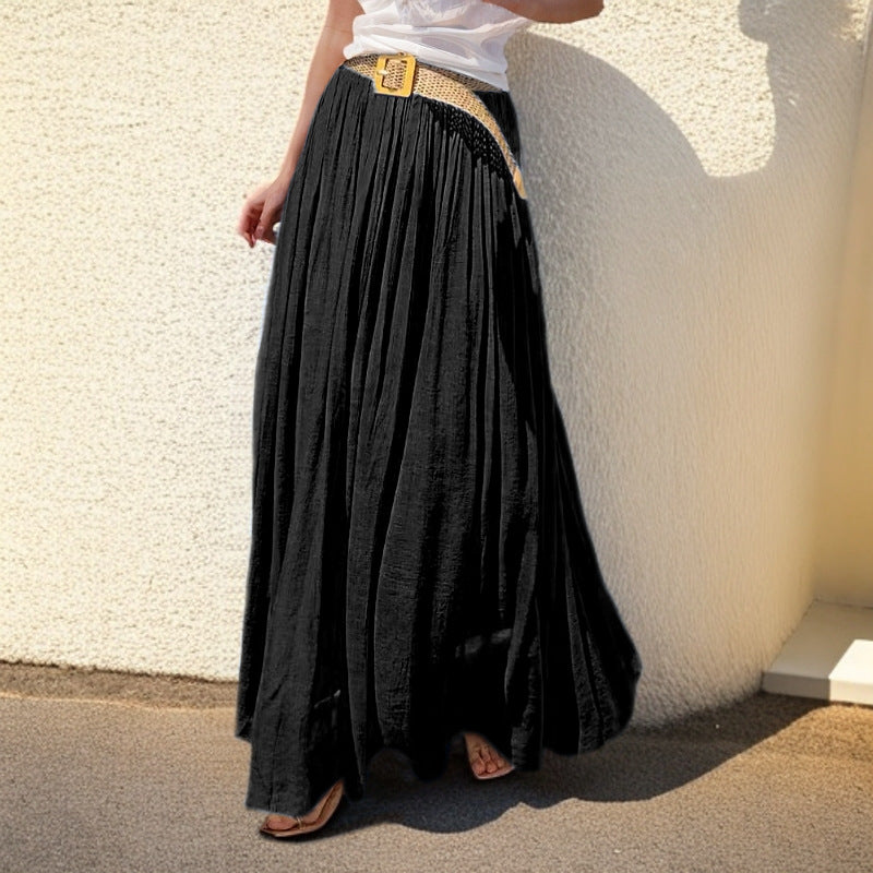 Damen Maxi-Rock mit fließendem Schnitt und elastischem Taillenbund Drune