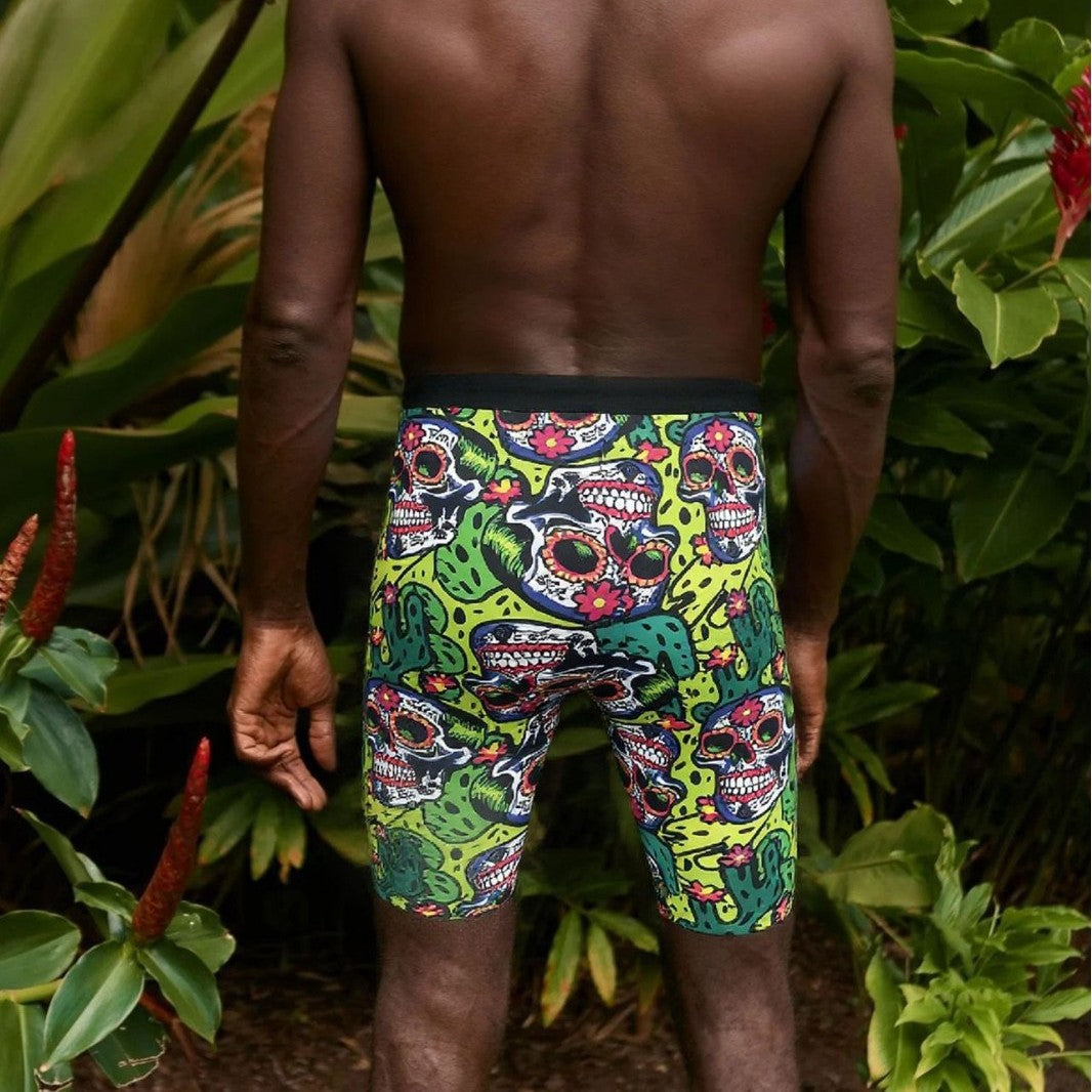 Herren Badeshorts mit kreativem Totenkopf-Design und elastischem Bund Drune