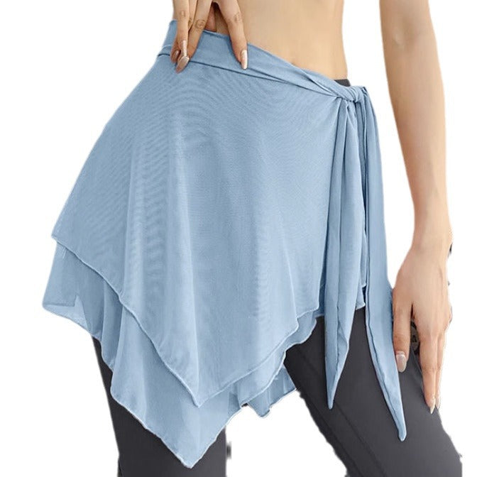 Damen lässiger Wickelrock mit asymmetrischem Saum und Gürtel Drune