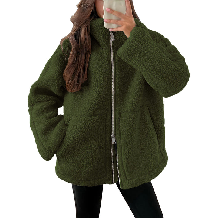 Damen Kuschelige Teddy-Jacke mit Reißverschluss Drune