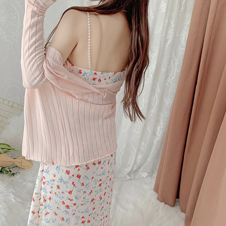 Damen lässiges Off-Shoulder Oberteil mit feinen Rippstrickdetails Drune