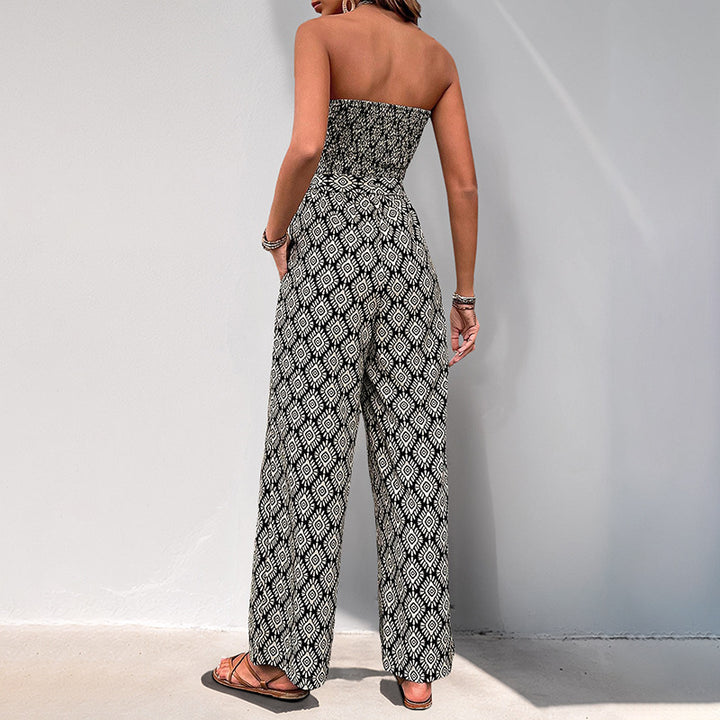 Damen Jumpsuit mit aufregendem Boho-Muster und elastischem Bund Drune