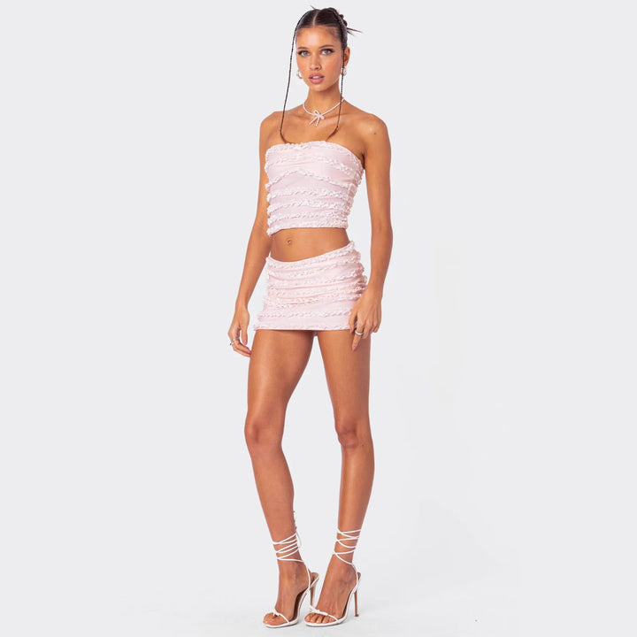Damen Casual Lounge Set mit Volant-Design Drune