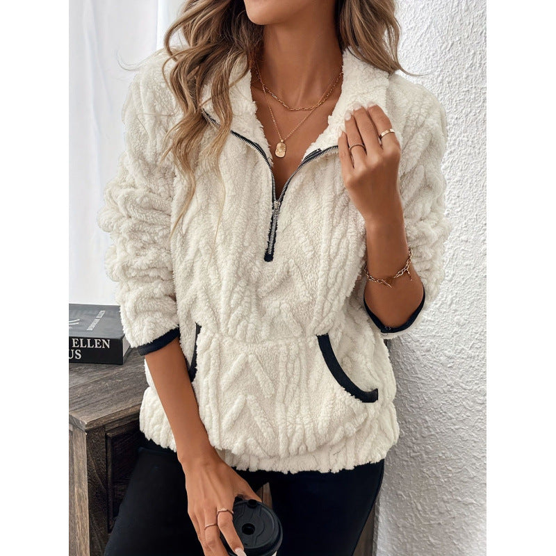 Damen Bequemer Hoodie mit hochschließendem Reißverschluss und praktischen Taschen Drune