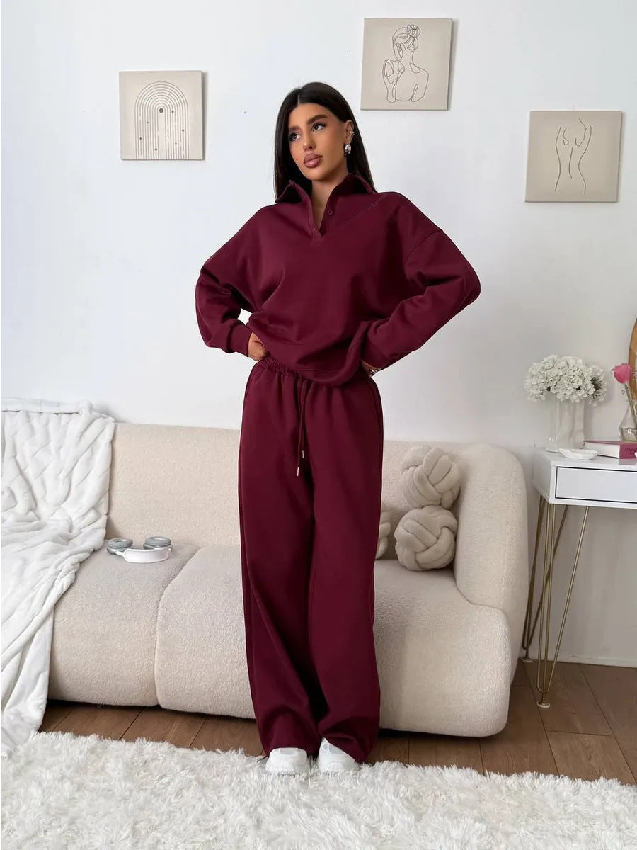 Damen Sportlicher Pullover mit weiten Hosen Drune