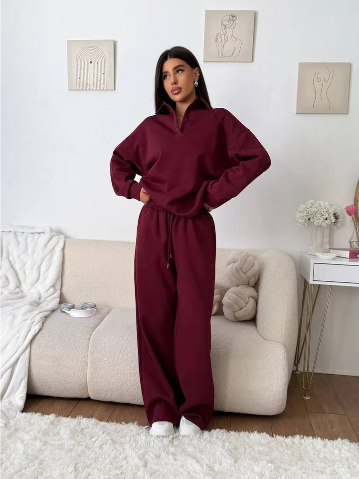 Damen Sportlicher Pullover mit weiten Hosen Drune