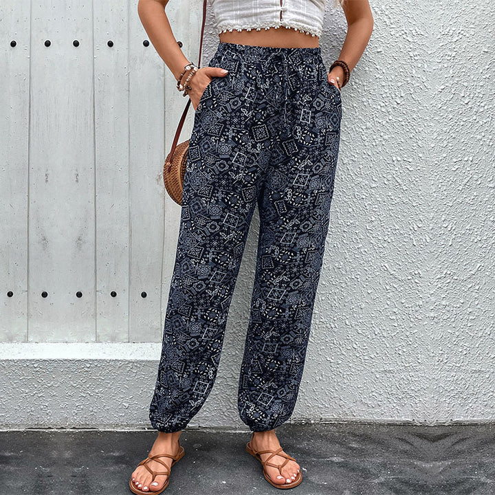 Damen lässige Sommerhose mit verspieltem Ethnomuster Drune