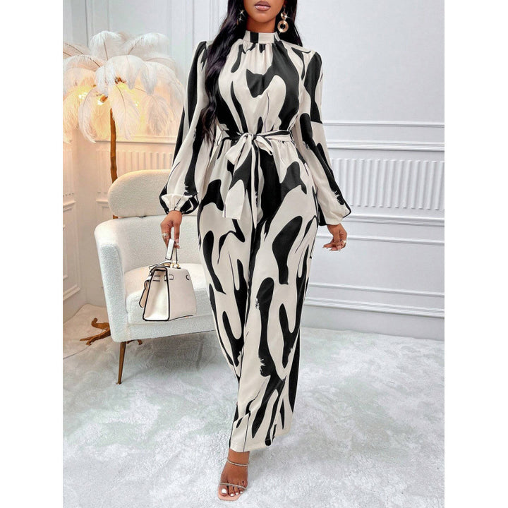 Damen Maxikleid mit stylischem Wickel-Design und eleganten Puffärmeln Drune
