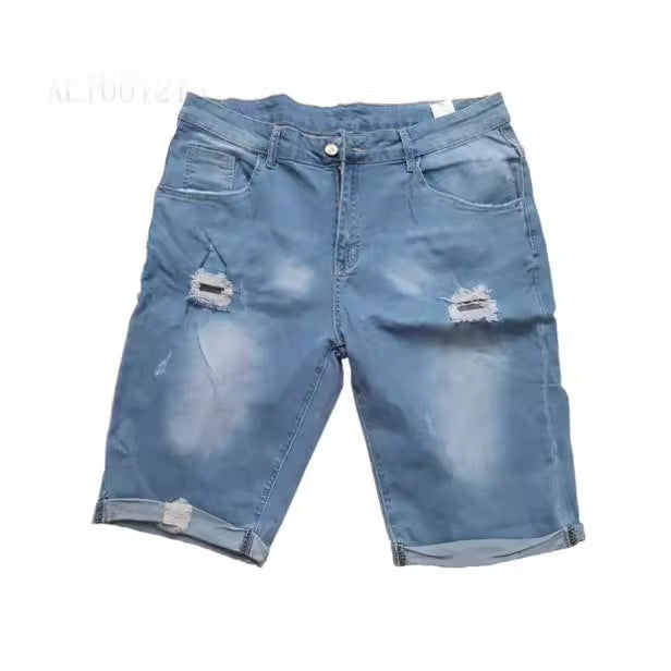 Herren Destroyed Jeansshorts Drune