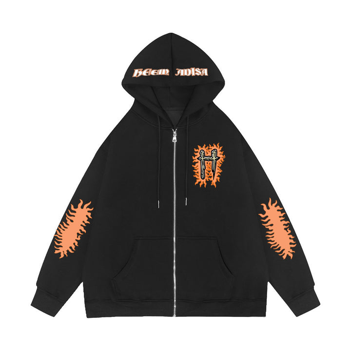 Damen Übergroßer Kapuzenpullover mit einzigartigem Grafikdesign Drune