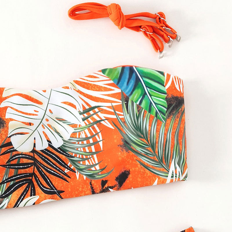 Damen Bandeau-Bikini mit hochgeschnittenem Unterteil Drune