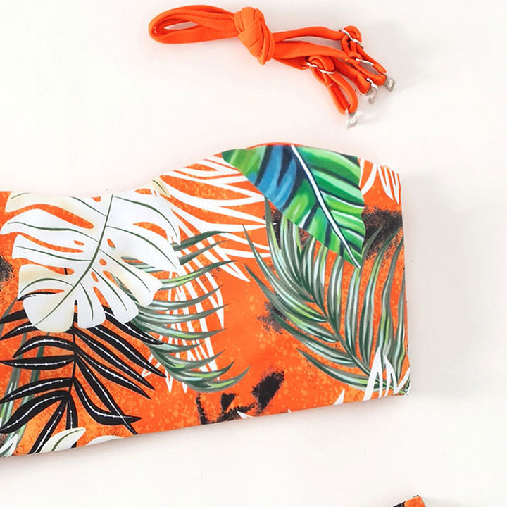 Damen Bandeau-Bikini mit hochgeschnittenem Unterteil Drune