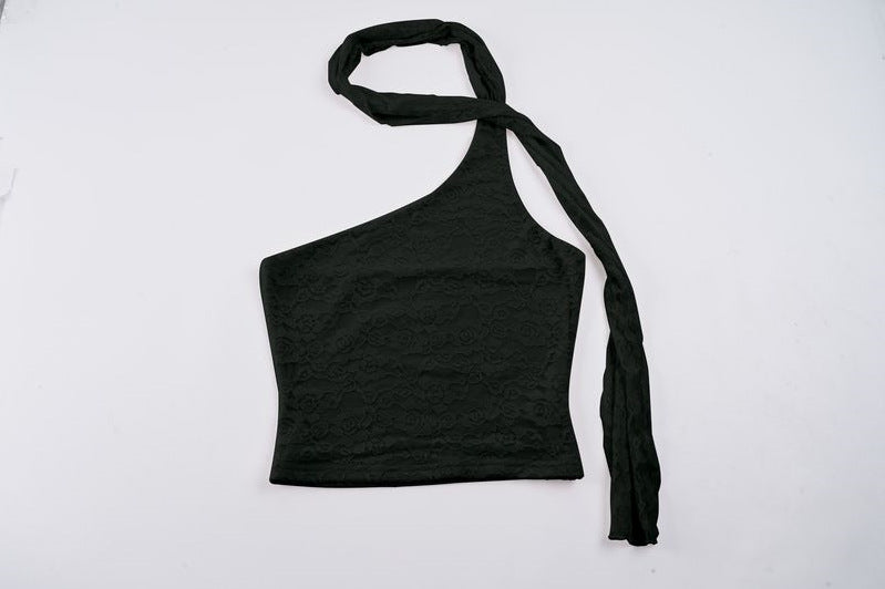 Damen asymmetrisches Top mit schickem Halsteil Drune
