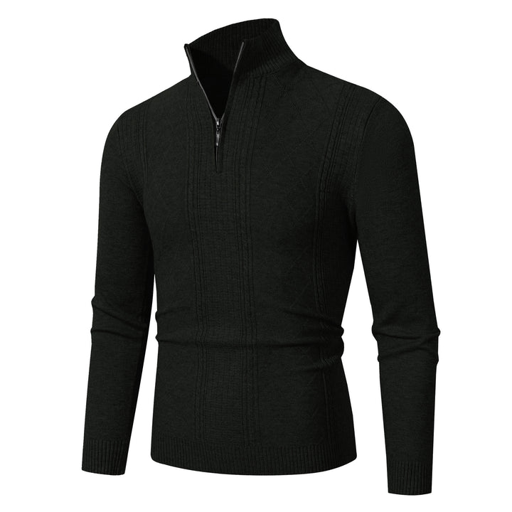 Herren Strickpullover mit hochabschließendem Reißverschluss und modernem Zopfmuster Drune