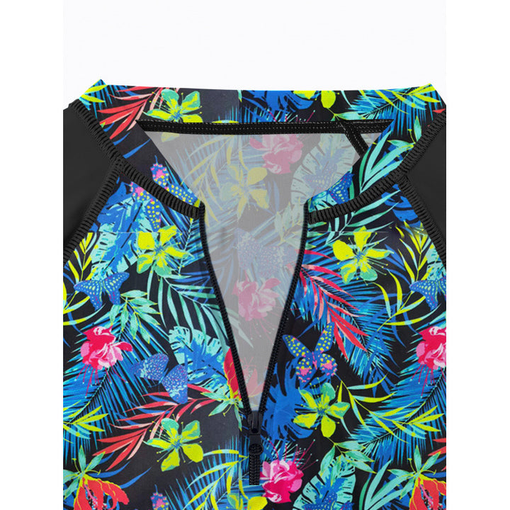 Damen Buntes UV-Schutz Rashguard mit Shorts Drune