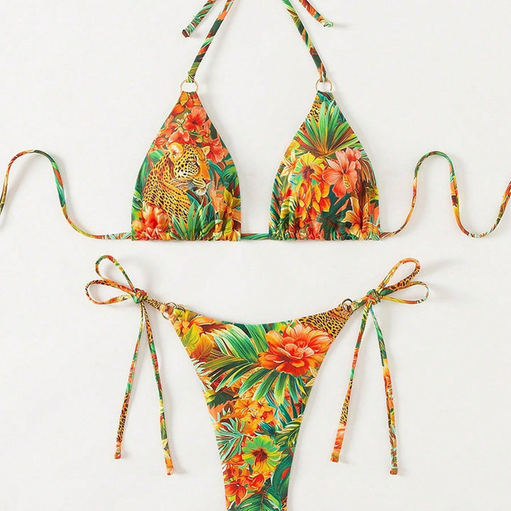 Damen Triangel-Bikini mit exotischem Dschungelmotiv Drune