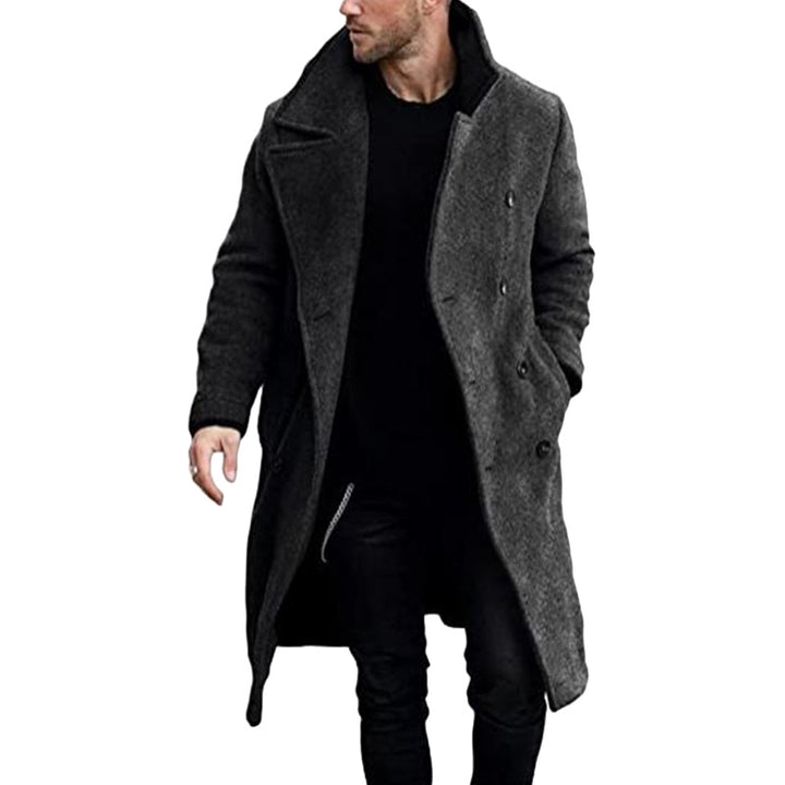 Herren eleganter Mantel mit breitem Kragen Drune