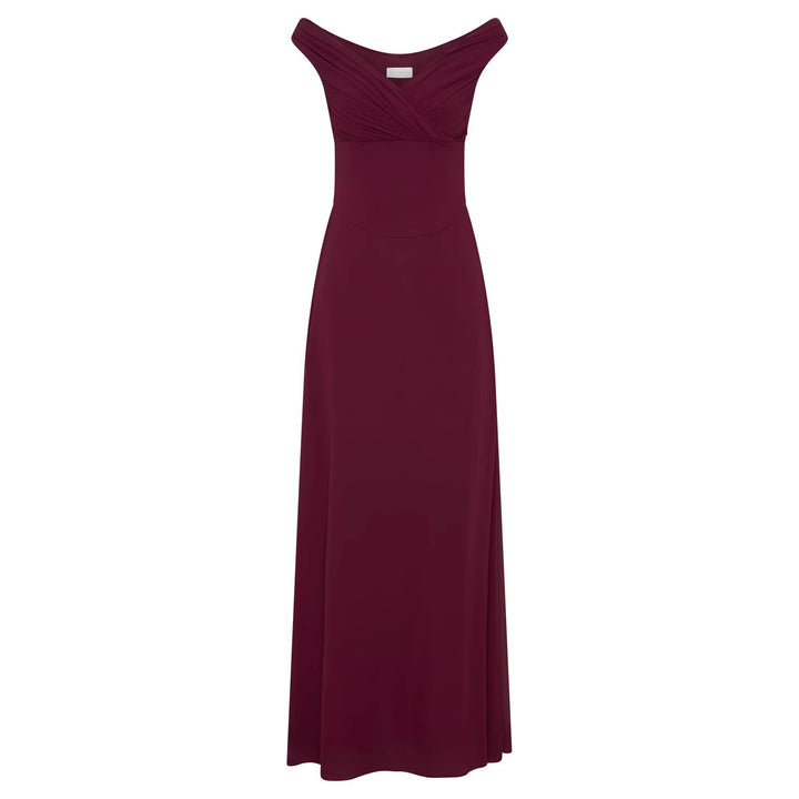 Damen Elegantes Off-Shoulder Maxikleid mit fließendem Schnitt Drune