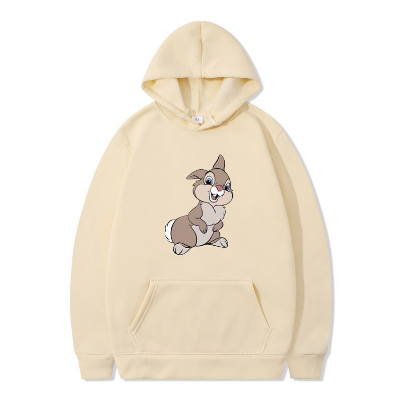 Damen Kapuzenpullover mit niedlichem Hasen-Design und bequemen Kängurutaschen Drune