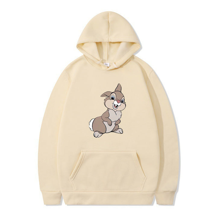 Damen Kapuzenpullover mit niedlichem Hasen-Design und bequemen Kängurutaschen Drune