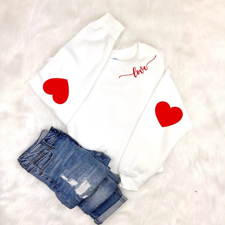 Damen Sweatshirt mit Herzen-Design und lässigem Schnitt Drune